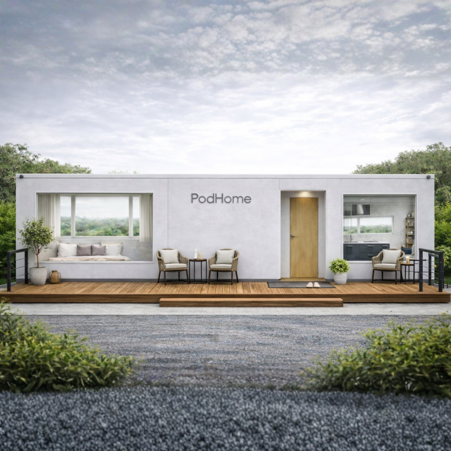 L Outdoor Deck (14×6ft + 40x6ft)